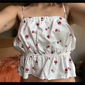 Floral White Tank